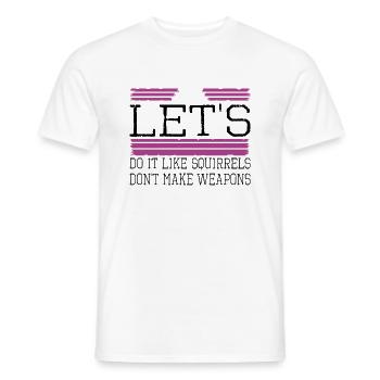 hippie funny sayings disarmament dove of peace - Men's T-Shirt - white - Front - AI Model Male 178 dark (178cm)