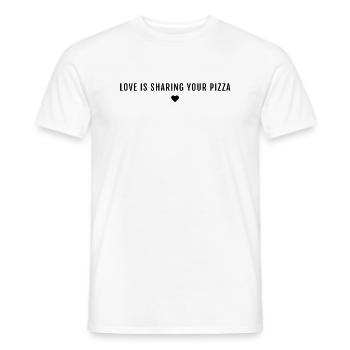 L’amour, c’est partager votre pizza - T-shirt homme - blanc - Devant - AI Model Male 178 dark (178cm)