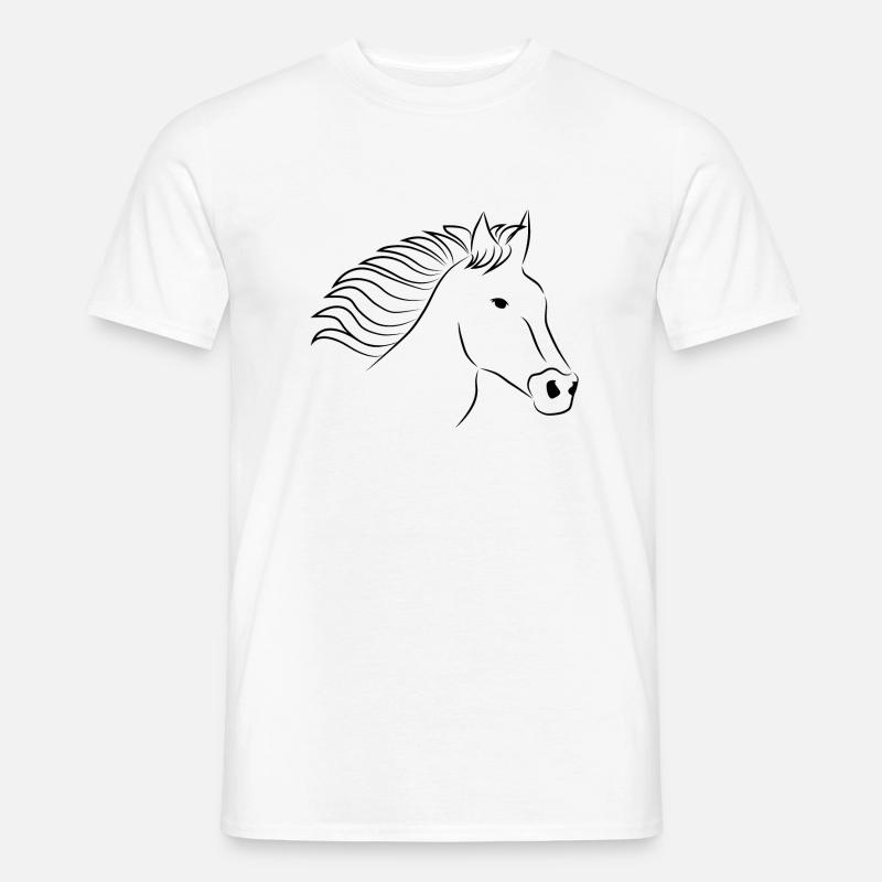Pferd Pferdekopf schwarz - Männer T-Shirt - Weiß