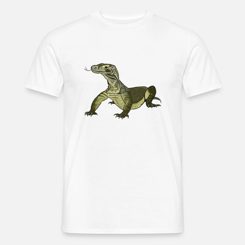 Komodowaran Varanus komodoensis Rieseneidechse - Männer T-Shirt - Weiß