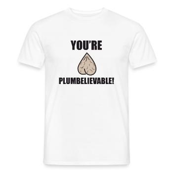 Youre Plumbelievable black - Men's T-Shirt - white - Front - AI Model Male 178 dark (178cm)