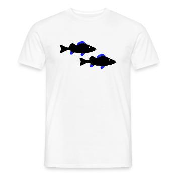 Poisson perche - T-shirt homme - blanc - Devant - AI Model Male 178 dark (178cm)