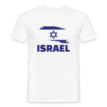 Israel Flagge Fahne - Männer T-Shirt - Weiß - Vorne - AI Model Male 178 dark (178cm)