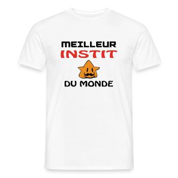 MEILLEUR INSTIT DU MONDE - T-shirt homme - blanc - Devant - AI Model Male 178 dark (178cm)