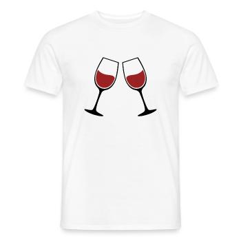 Weingläser Silhouette - Männer T-Shirt - Weiß - Vorne - AI Model Male 178 dark (178cm)