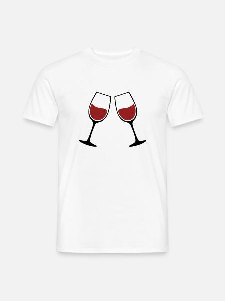 Weingläser Silhouette - Männer T-Shirt - Weiß
