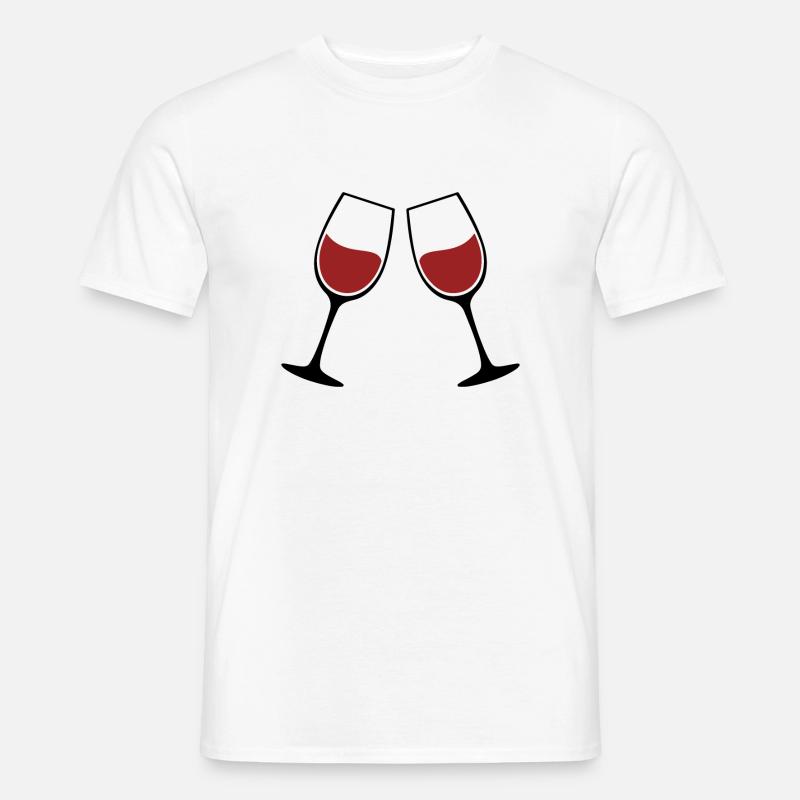 Weingläser Silhouette - Männer T-Shirt - Weiß
