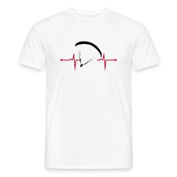 Herzschlag Gleitschirm: Adrenalin im EKG-Design - Männer T-Shirt - Weiß - Vorne - AI Model Male 178 dark (178cm)