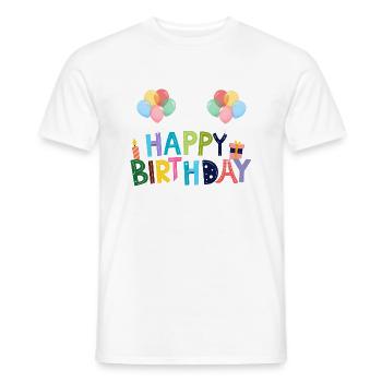 Bon anniversaire - T-shirt homme - blanc - Devant - AI Model Male 178 dark (178cm)