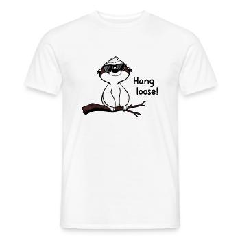 Lachendes Faultier mit Sonnenbrille auf Ast - Männer T-Shirt - Weiß - Vorne - AI Model Male 178 dark (178cm)
