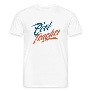 Professeur cool, professeur cool - T-shirt homme - blanc - Devant - AI Model Male 178 dark (178cm)