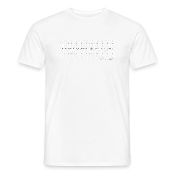 Comma Modern Calligraphy Minimalist Humor b/w - Men's T-Shirt - white - Front - AI Model Male 178 dark (178cm)