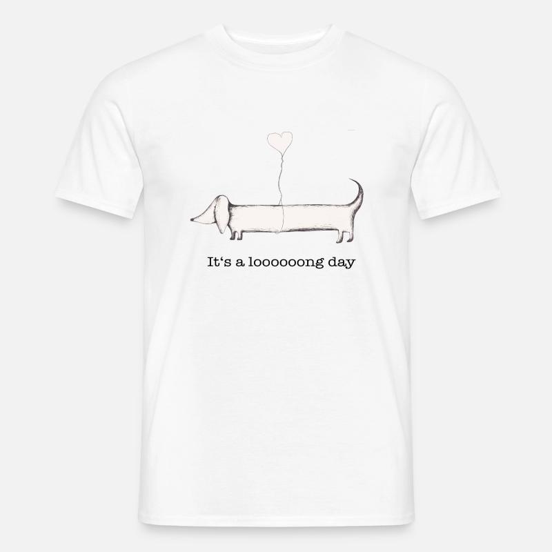 Dackel: it‘s a long day - Männer T-Shirt - Weiß