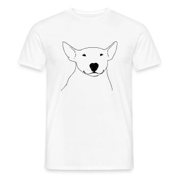 Bull Terrier, Silhouette De Bully Stylisée - T-shirt homme - blanc - Devant - AI Model Male 178 dark (178cm)