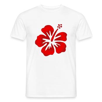 Hibiscus Red - Men's T-Shirt - white - Front - AI Model Male 178 dark (178cm)