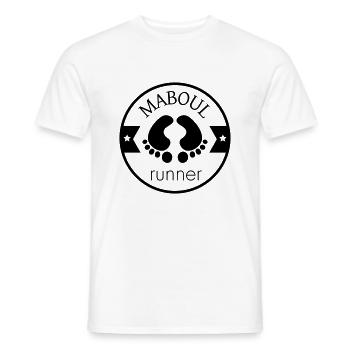 maboul runner badge1 - T-shirt homme - blanc - Devant - AI Model Male 178 dark (178cm)