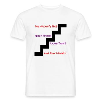 naughty step - Men's T-Shirt - white - Front - AI Model Male 178 dark (178cm)