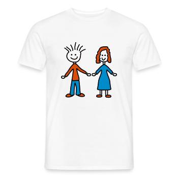 couple - T-shirt homme - blanc - Devant - AI Model Male 178 dark (178cm)
