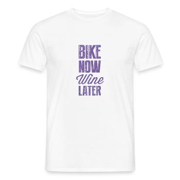 Fahrrad Wein Frauen Sprüche Lustig Radfahrer Rad - Männer T-Shirt - Weiß - Vorne - AI Model Male 178 dark (178cm)