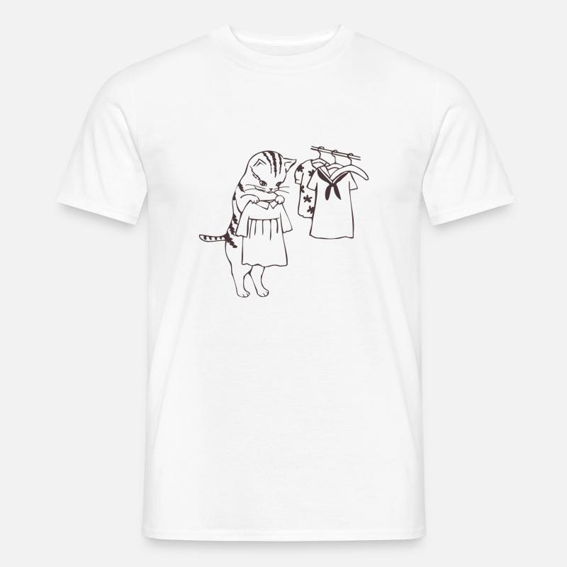 Katze - Männer T-Shirt - Weiß