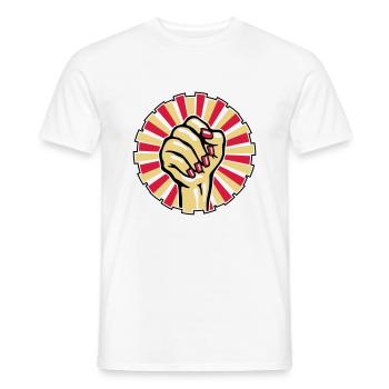 Poing peint une femme avec rouge - T-shirt homme - blanc - Devant - AI Model Male 178 dark (178cm)