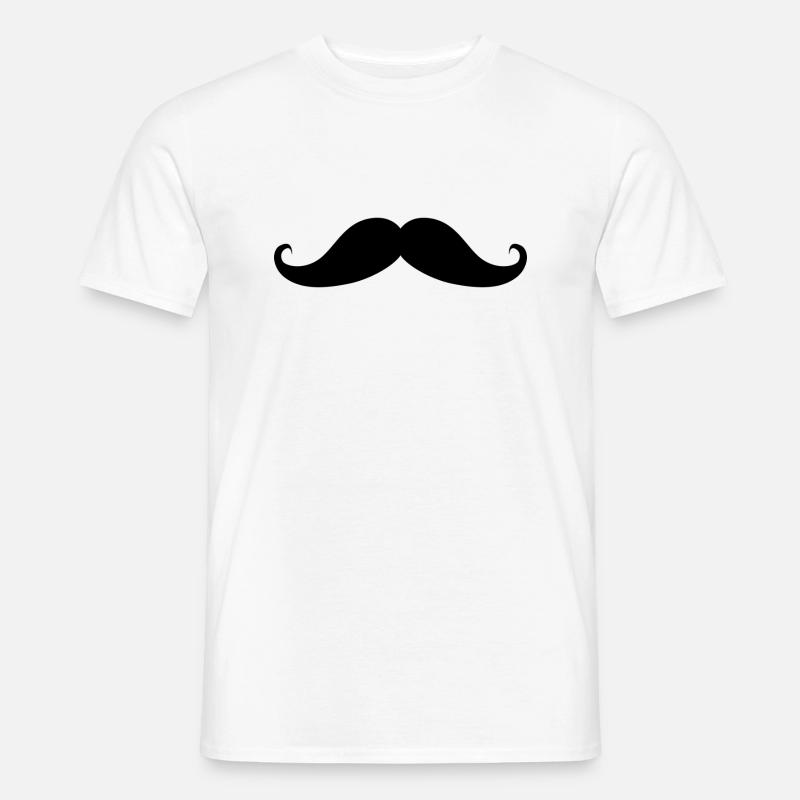 Schnurrbart - Männer T-Shirt - Weiß