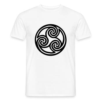 Triskele 1farbig - Männer T-Shirt - Weiß - Vorne - AI Model Male 178 dark (178cm)