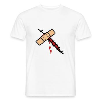pansement et blessure - T-shirt homme - blanc - Devant - AI Model Male 178 dark (178cm)