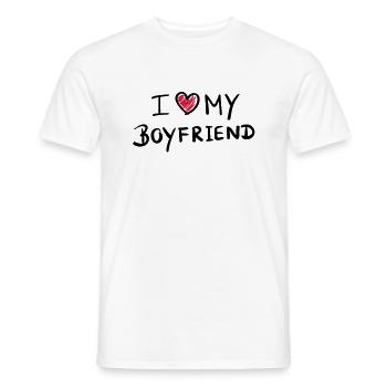 i_love_my_boyfriend__f2 - T-shirt homme - blanc - Devant - AI Model Male 178 dark (178cm)