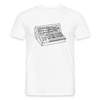 synthétiseur - T-shirt homme - blanc - Devant - AI Model Male 178 dark (178cm)