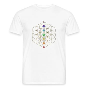 Flower of life, Chakras - Rainbow, energy symbol, - Men's T-Shirt - white - Front - AI Model Male 178 dark (178cm)