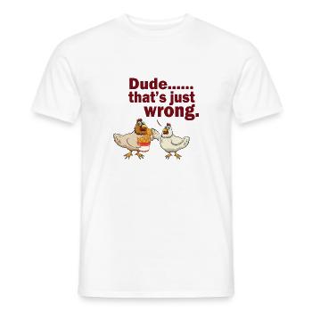 DUDE THAT’S JUST WRONG - T-shirt homme - blanc - Devant - AI Model Male 178 dark (178cm)