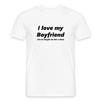 J'aime mon petit ami - T-shirt homme - blanc - Devant - AI Model Male 178 dark (178cm)