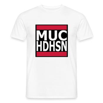 MUC München HDHSN Haidhausen on white - Männer T-Shirt - Weiß - Vorne - AI Model Male 178 dark (178cm)
