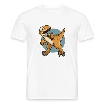 Wraptor Raptor Dinosaurier Dino Burrito Tortilla - Männer T-Shirt - Weiß - Vorne - AI Model Male 178 dark (178cm)