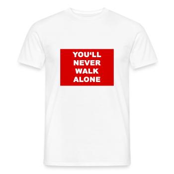 you never walk alone RED’S style - T-shirt homme - blanc - Devant - AI Model Male 178 dark (178cm)