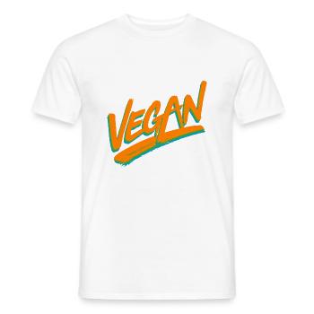 végétalien - T-shirt homme - blanc - Devant - AI Model Male 178 dark (178cm)