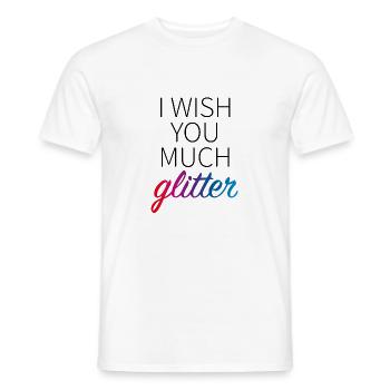Je te souhaite beaucoup de paillettes - T-shirt homme - blanc - Devant - AI Model Male 178 dark (178cm)