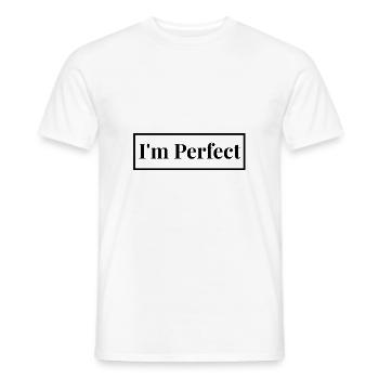 Je suis parfait - Anglais - T-shirt homme - blanc - Devant - AI Model Male 178 dark (178cm)