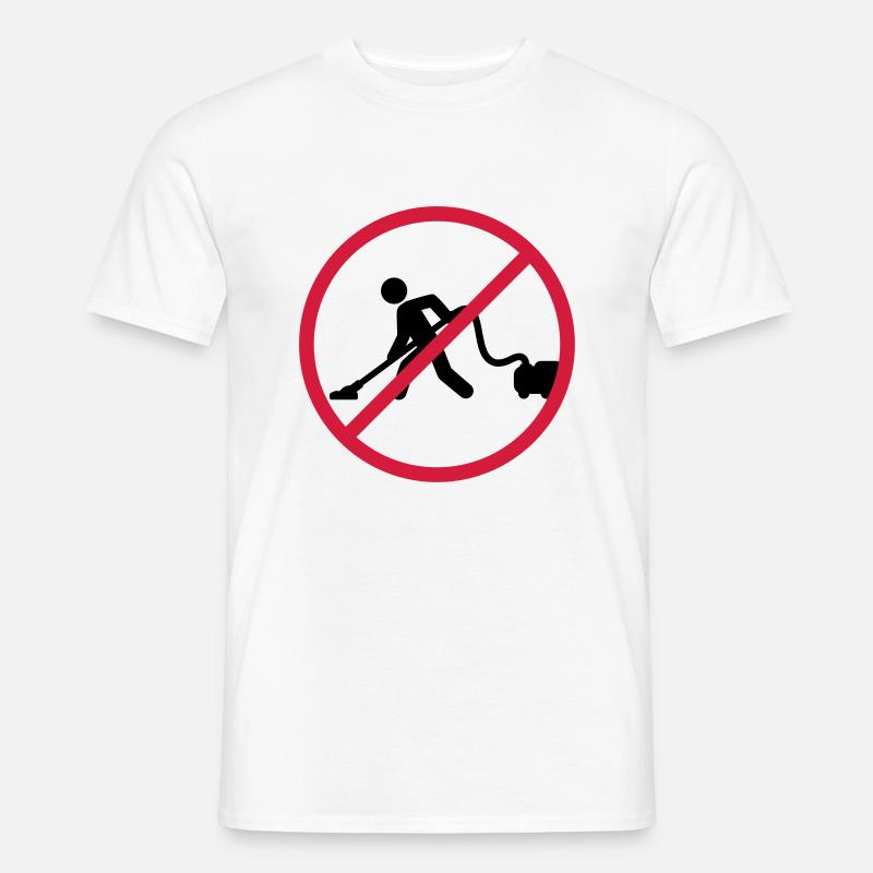No Vacuuming - Männer T-Shirt - Weiß