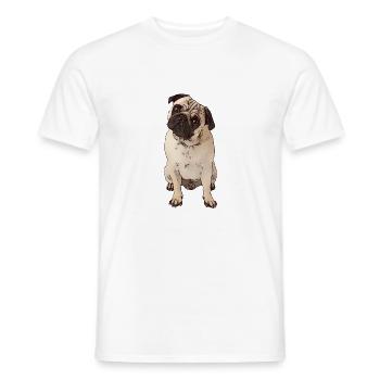 Mops der kleine Hund als Geschenk für Liebhaber - Männer T-Shirt - Weiß - Vorne - AI Model Male 178 dark (178cm)