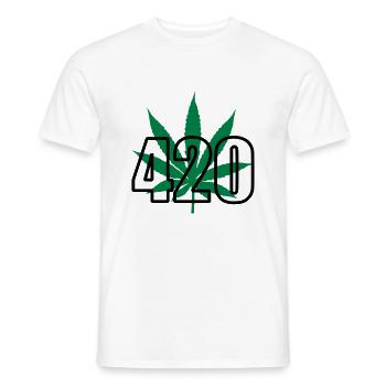 420 cannabis - Men's T-Shirt - white - Front - AI Model Male 178 dark (178cm)