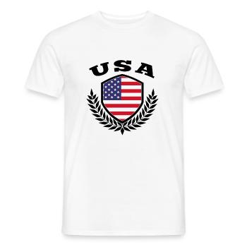 Etats-Unis drapeau cadeau - T-shirt homme - blanc - Devant - AI Model Male 178 dark (178cm)