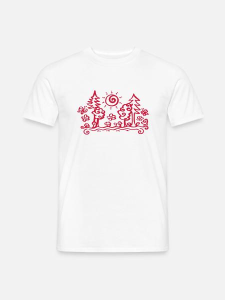Wald, Sonne, Sommer, Baum, Wandern 23 Motiv Farben - Männer T-Shirt - Weiß