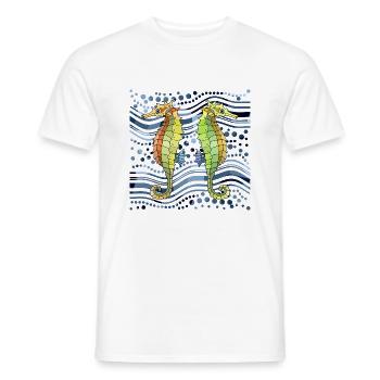 Seepferdchen - Männer T-Shirt - Weiß - Vorne - AI Model Male 178 dark (178cm)