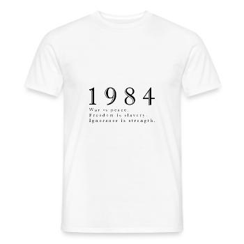 1984 - Men's T-Shirt - white - Front - AI Model Male 178 dark (178cm)