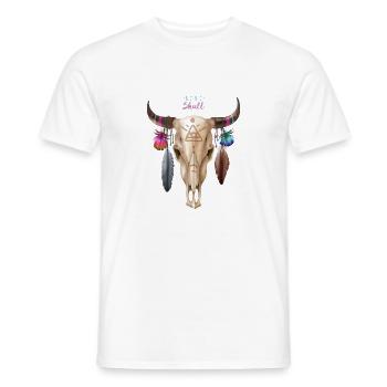 Bohoo Skull - Männer T-Shirt - Weiß - Vorne - AI Model Male 178 dark (178cm)