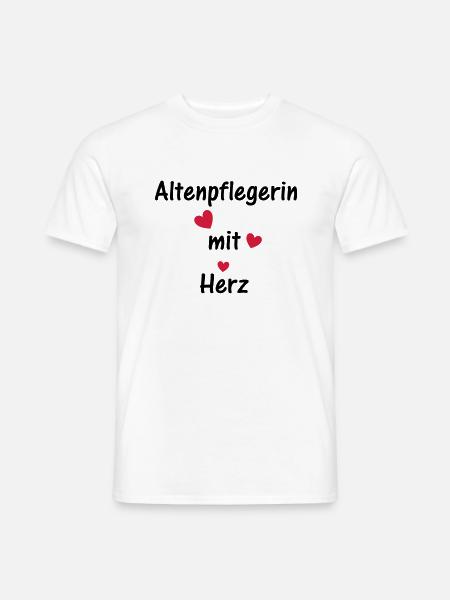 Altenpflegerin mit Herz - Männer T-Shirt - Weiß