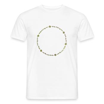 Kranz mit Blumen und Zweigen - Männer T-Shirt - Weiß - Vorne - AI Model Male 178 dark (178cm)
