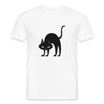 oohh arched back black cat - Men's T-Shirt - white - Front - AI Model Male 178 dark (178cm)
